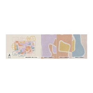 Mostră tapet Premium Canvas - Labirintul - o aventură plină de bucurie - Minimalism, Pastel, Linii - 100x30 cm