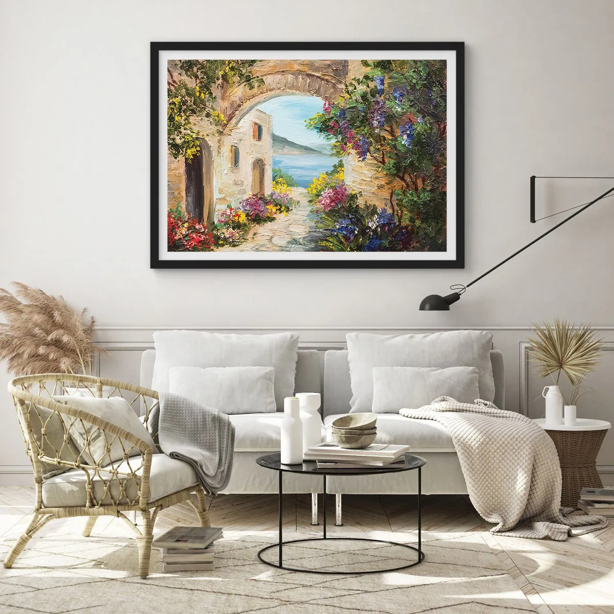 Poster în ramă neagră - Farmecul peisajului de coastă - 70x50 cm