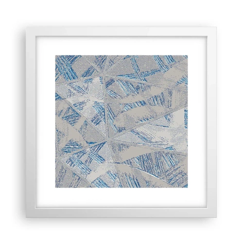 Poster în ramă albă - Într-un labirint de gri-albastru - 30x30 cm