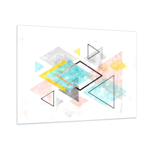 Tablou pe sticlă - Joc geometric - 100x70 cm