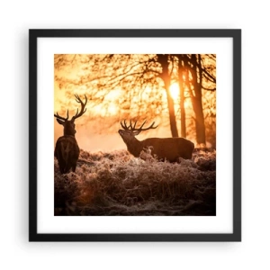 Poster în ramă neagră - Visul unui vânător - 40x40 cm