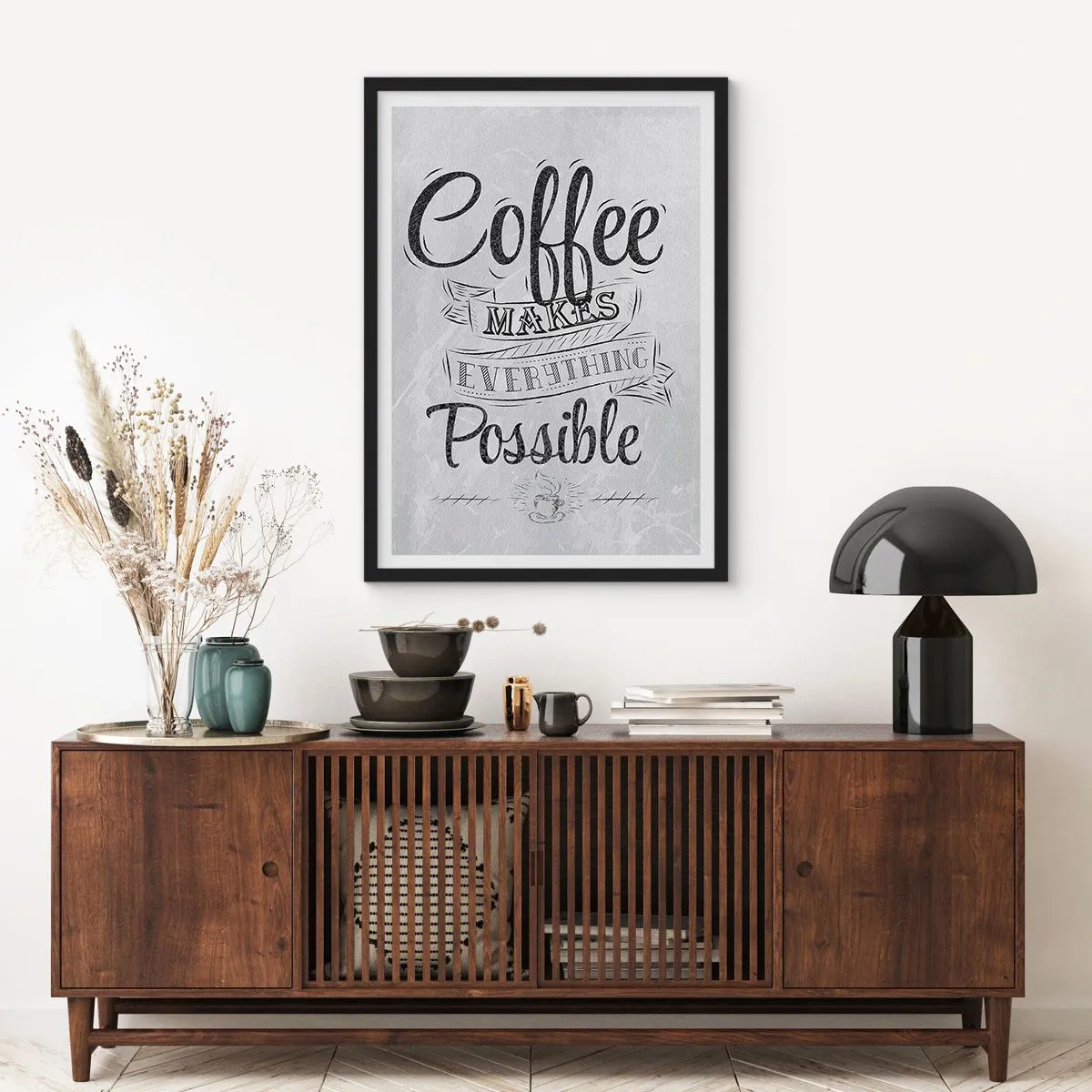Poster în ramă neagră - Cum să nu iubești cafeaua - 61x91 cm