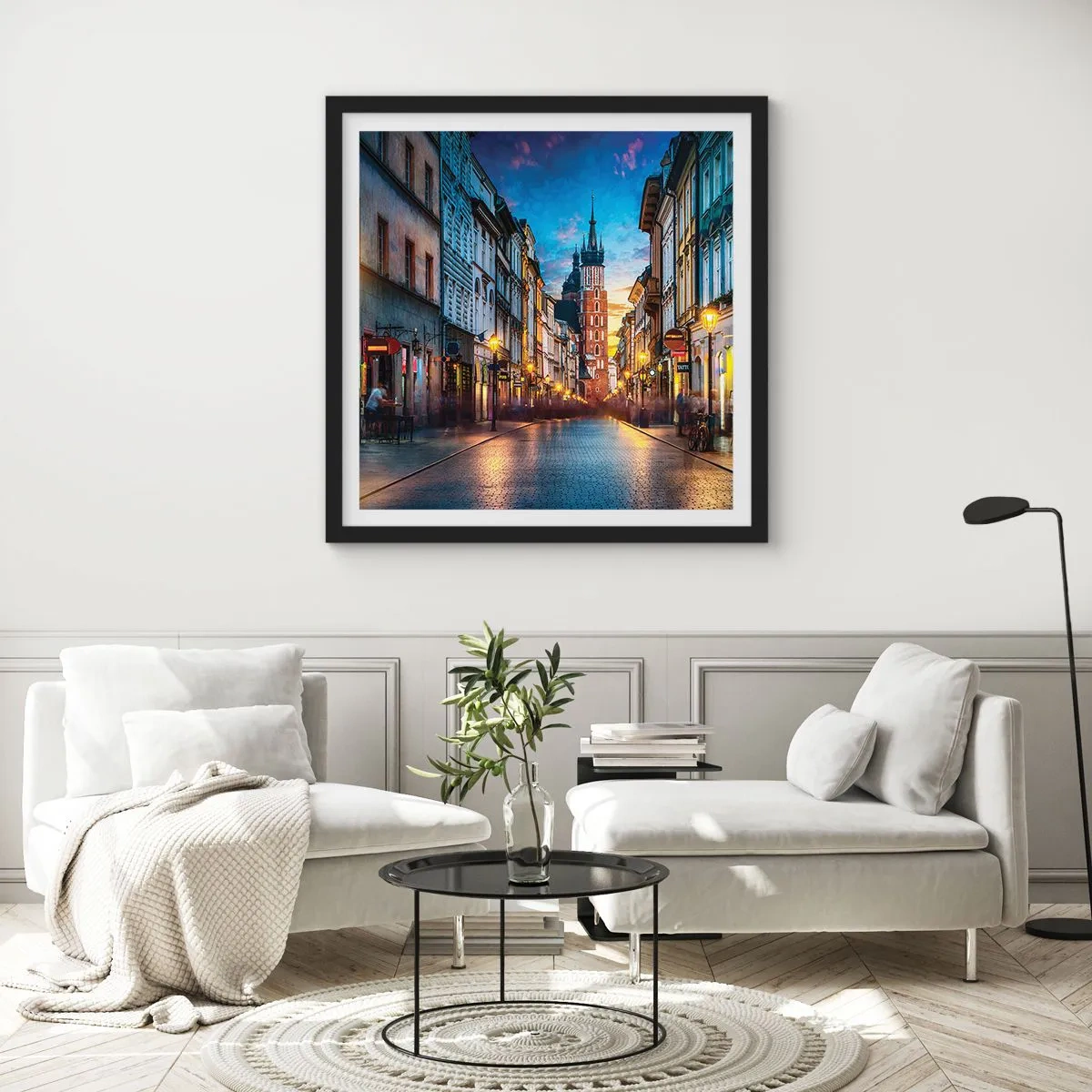 Poster în ramă neagră - Farmecul Cracoviei - 30x30 cm