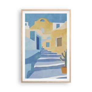 Poster în ramă de stejar deschis - O zi într-un oraș arab - 61x91 cm