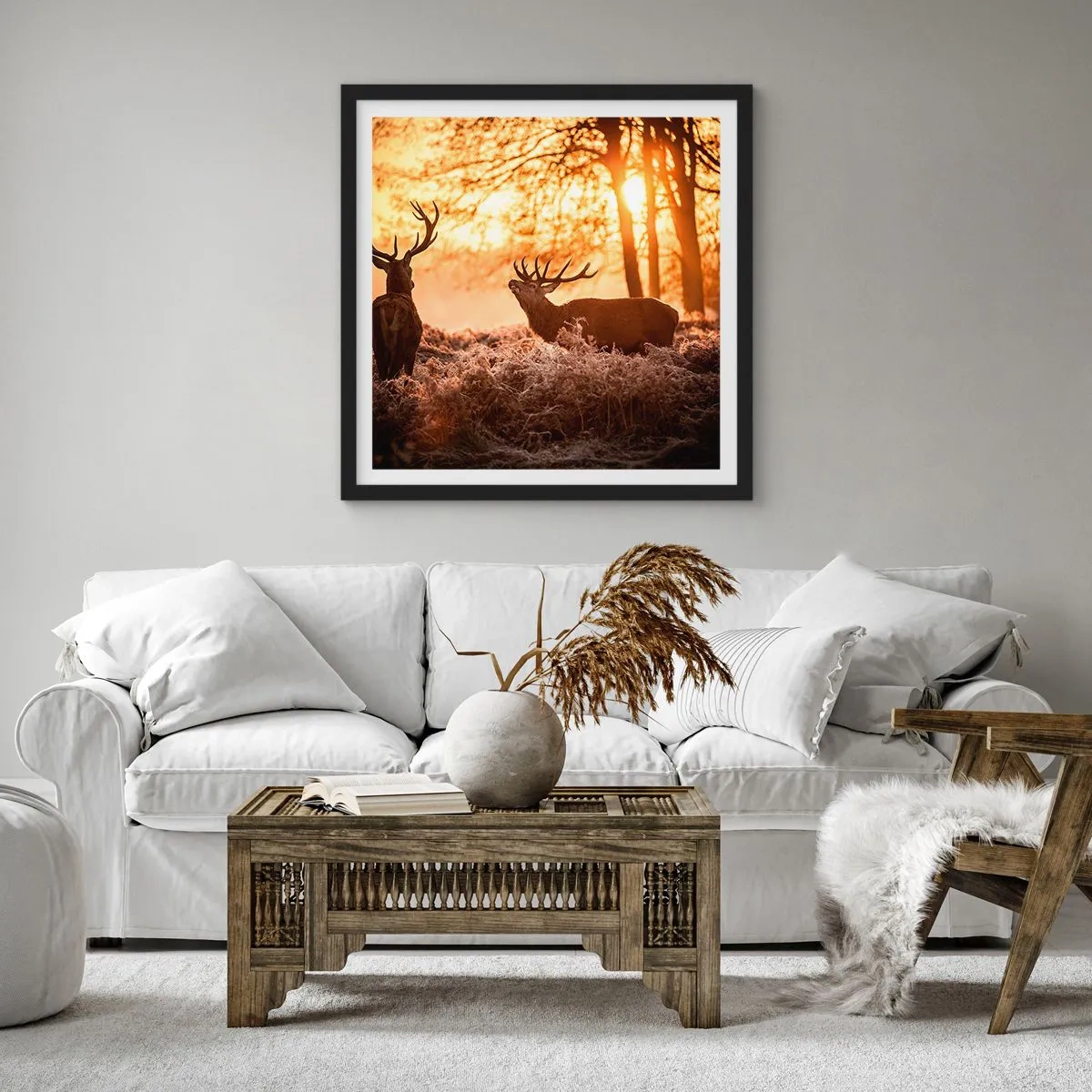 Poster în ramă neagră - Visul unui vânător - 30x30 cm