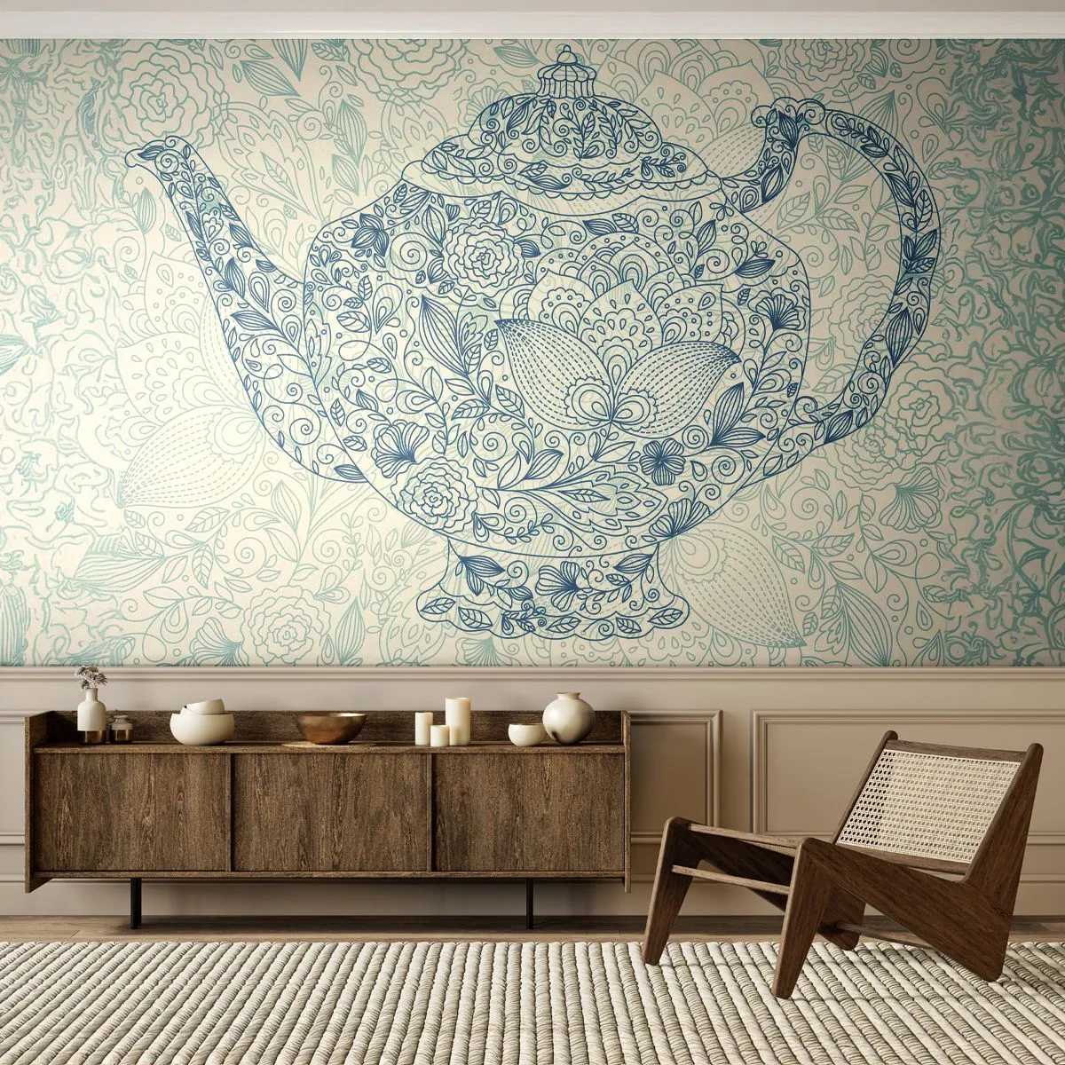 Tapet Premium Canvas - Farmecul ceaiului - Ulcior, Ceai, Bucătărie - 150x105 cm