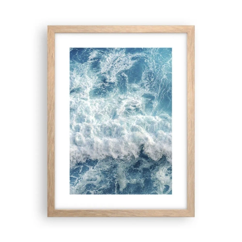 Poster în ramă de stejar deschis - Cu bucurie și în salturi - 30x40 cm