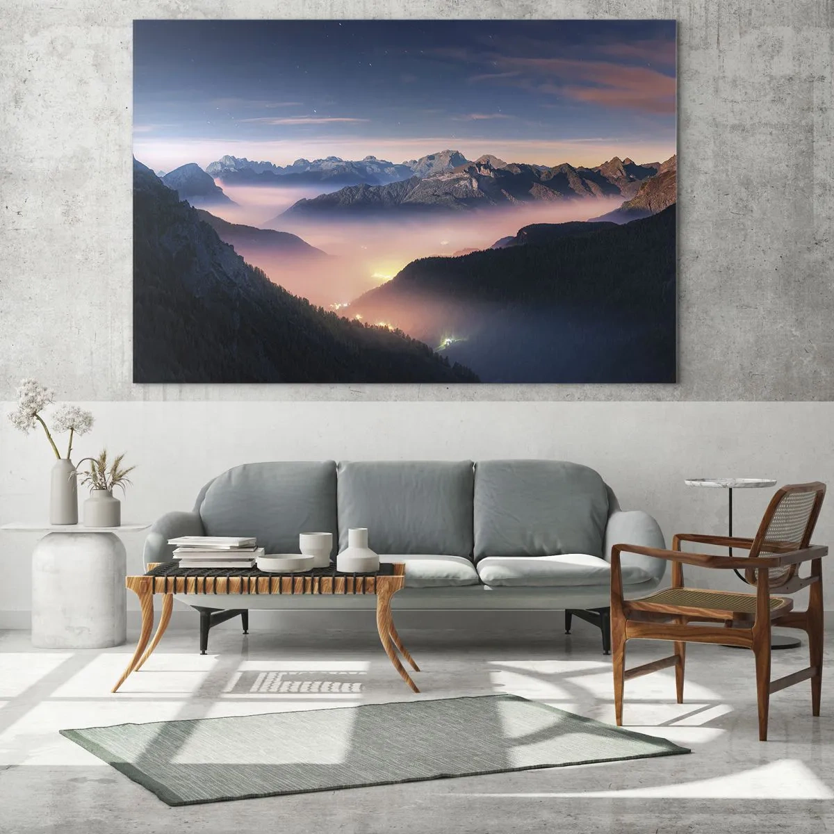 Tablou pe sticlă - Lumină în văi - 120x50 cm