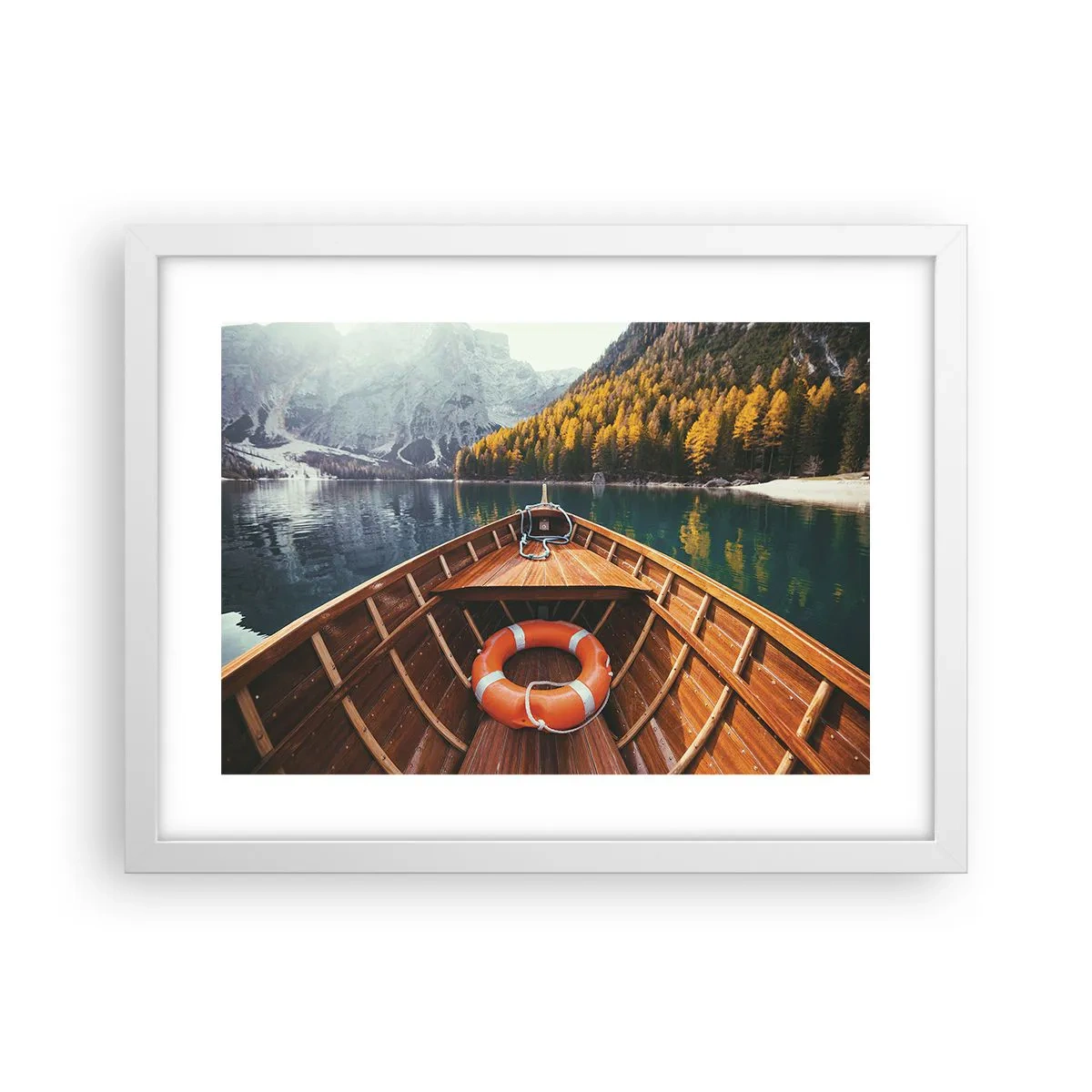 Poster în ramă albă - Excursie pe munte - 40x30 cm