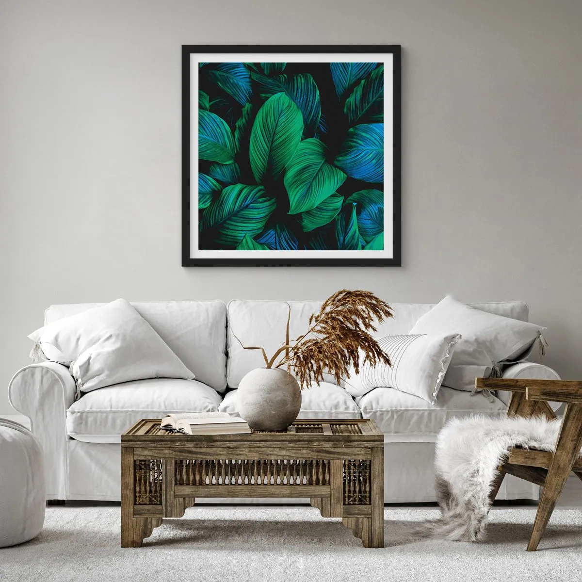 Poster în ramă neagră - Traficul verde - 30x30 cm