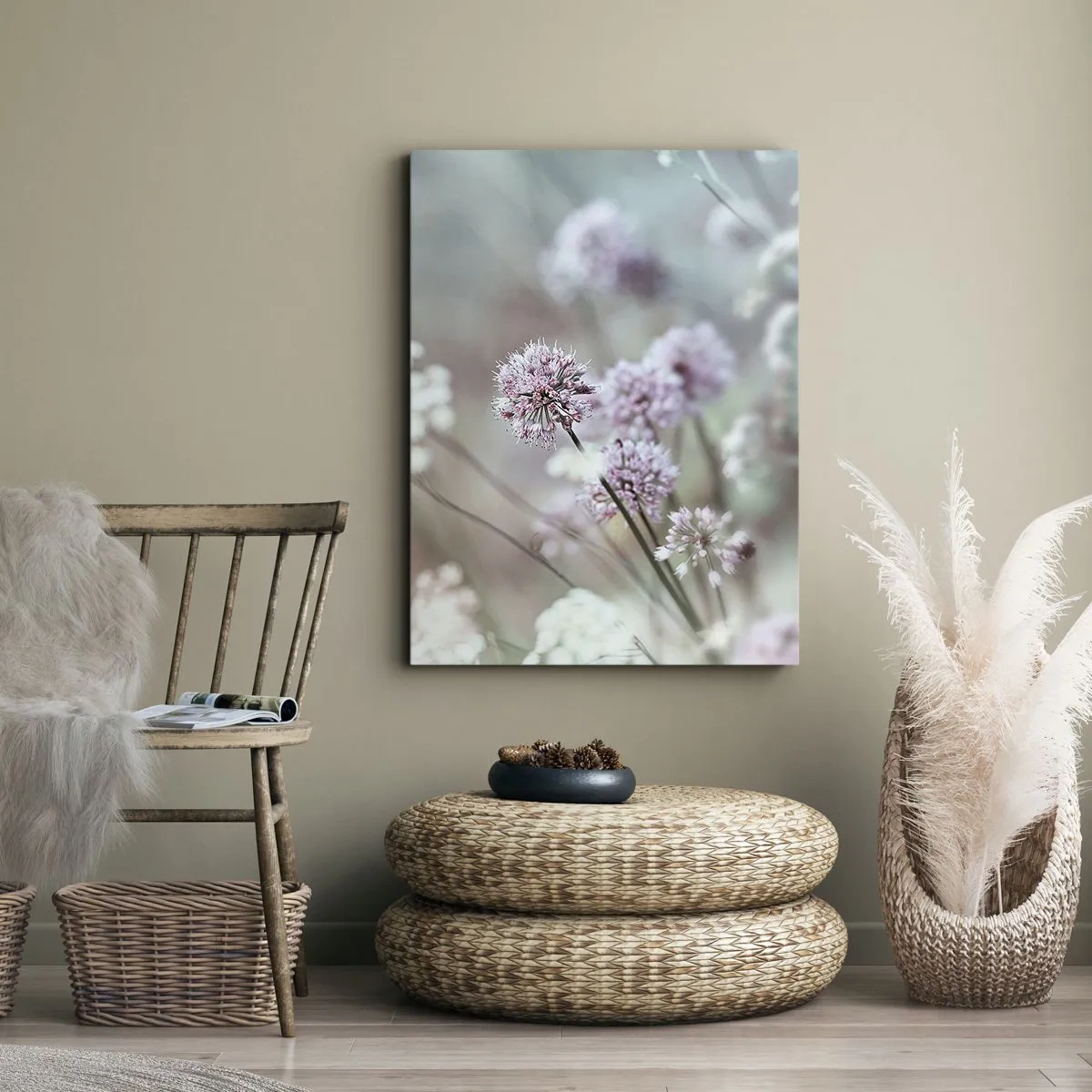 Tablou pe pânză - Ierburi dulci filigranate - 55x100 cm