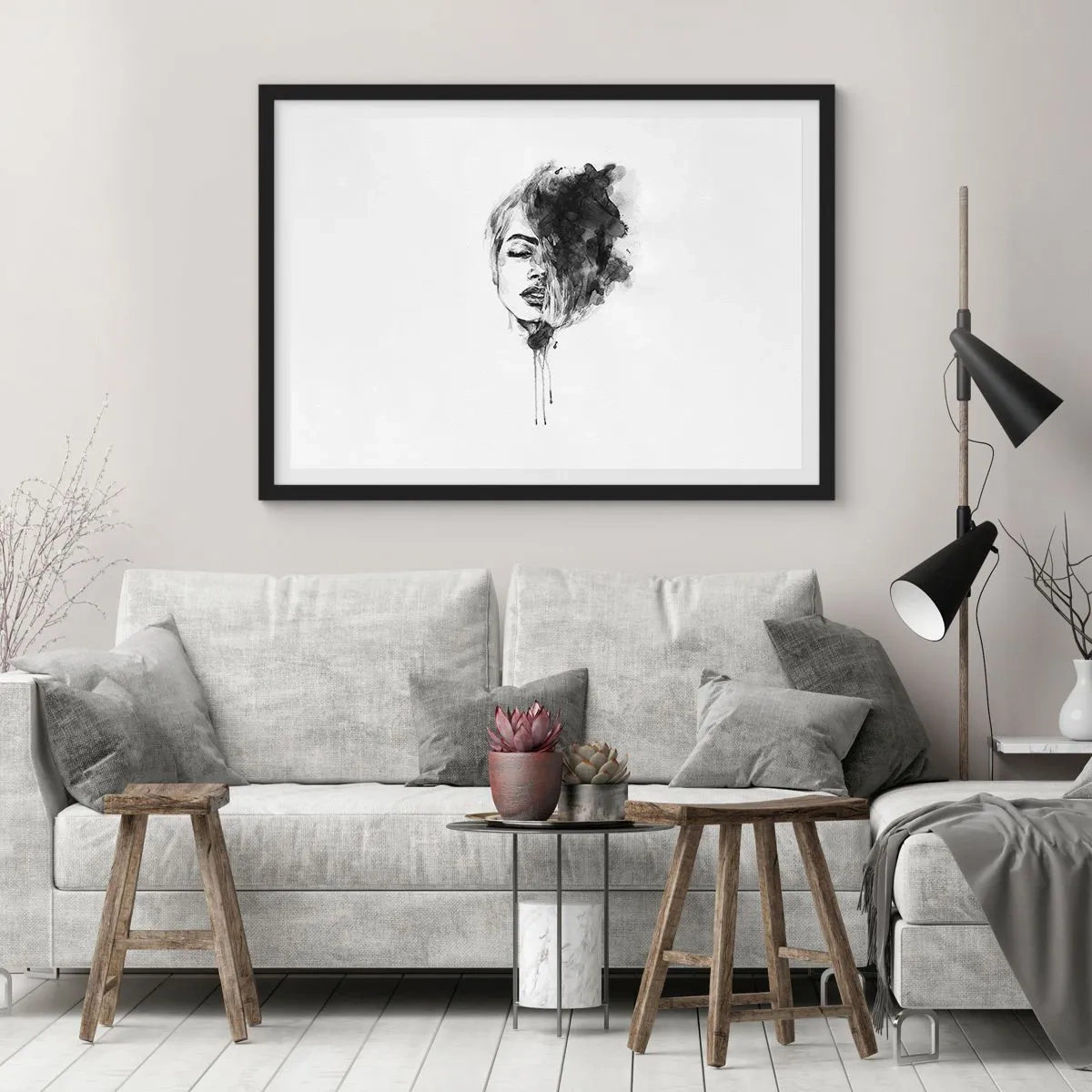Poster în ramă neagră - La ce visează frumoasa - 91x61 cm
