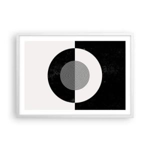 Poster în ramă albă - Armonie în alb și negru - 70x50 cm
