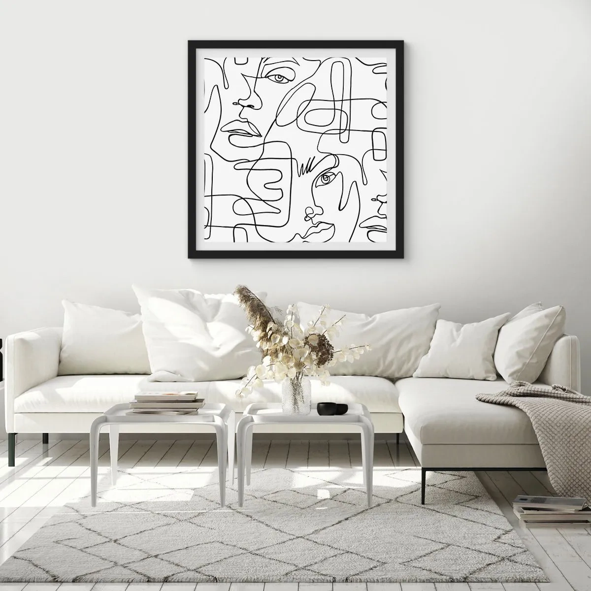 Poster în ramă neagră - Într-o încurcătură de emoții - 60x60 cm