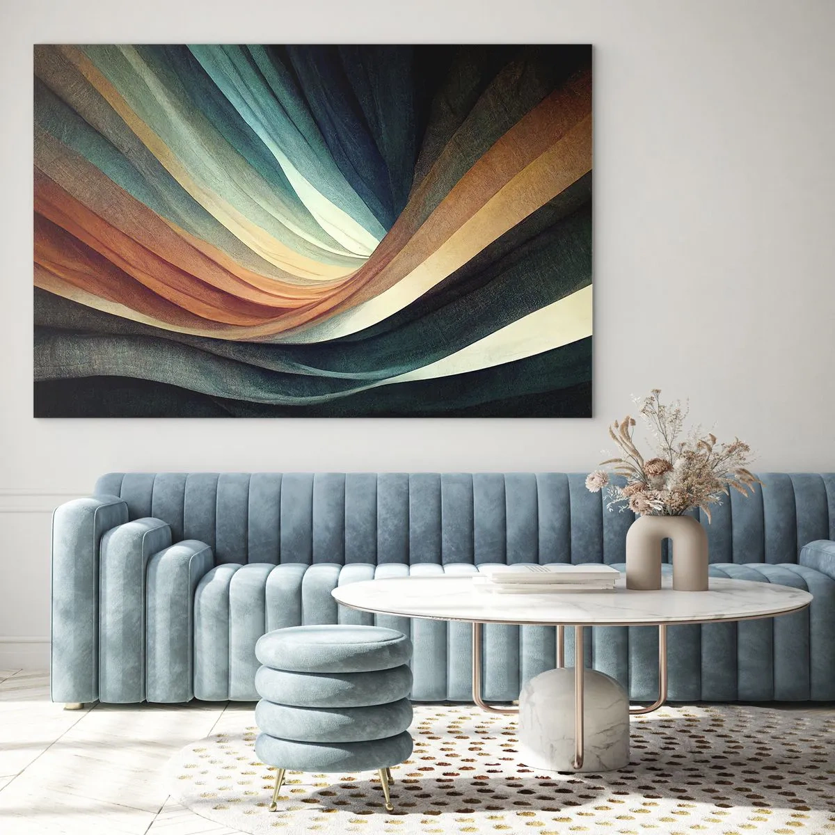 Tablou pe sticlă - Țesute din culori - 120x80 cm