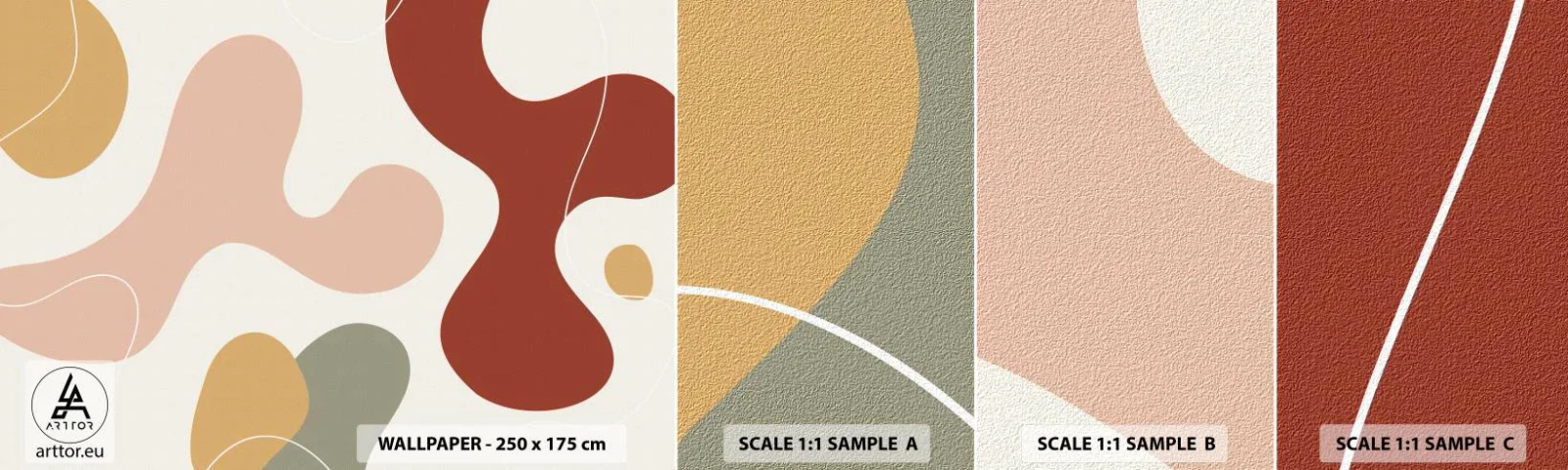 Mostră de Tapet Standard Eco - Pete colorate? - Abstracția, Bucată, Imaginație - 100x30 cm