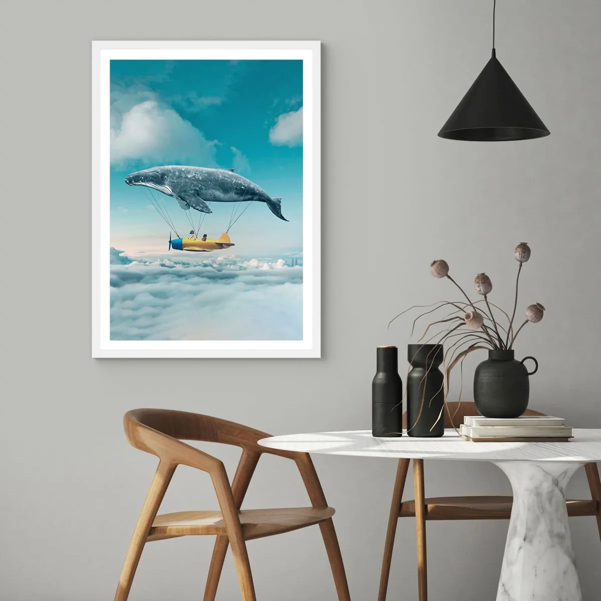 Poster în ramă albă - De ce nu? - 61x91 cm