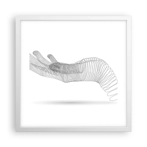 Poster în ramă albă - Mână arcuită - 40x40 cm