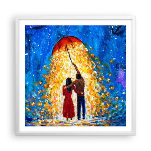 Poster în ramă albă - Magia unei seri ploioase? - 60x60 cm