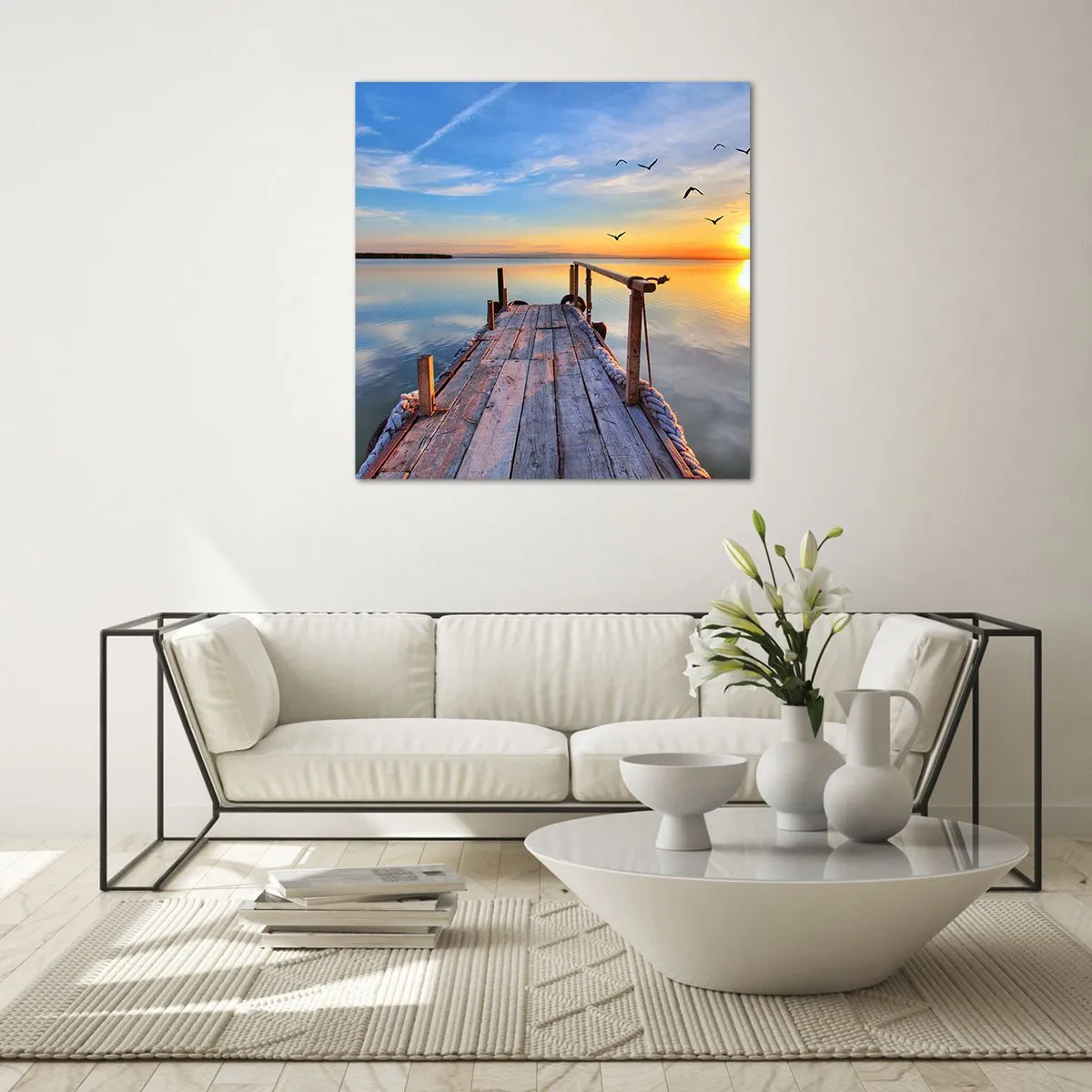 Tablou pe sticlă - Mergând înainte spre soare - 60x60 cm