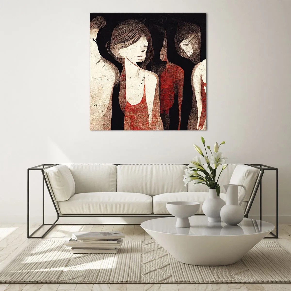 Tablou pe sticlă - Madonele întunericului - 50x50 cm