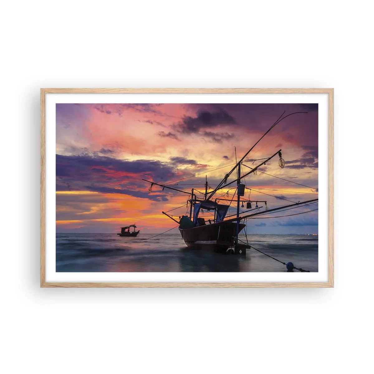 Poster în ramă de stejar deschis - O seară exotică - 91x61 cm