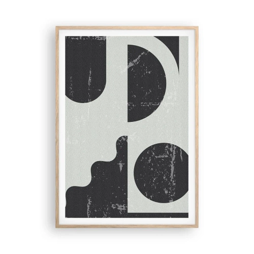 Poster în ramă de stejar deschis - Compoziție deasupra și dedesubt - 70x100 cm