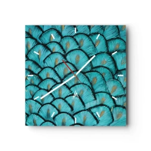 Ceas de perete - Ceas pe sticlă - Marea gală a penelor - 40x40 cm