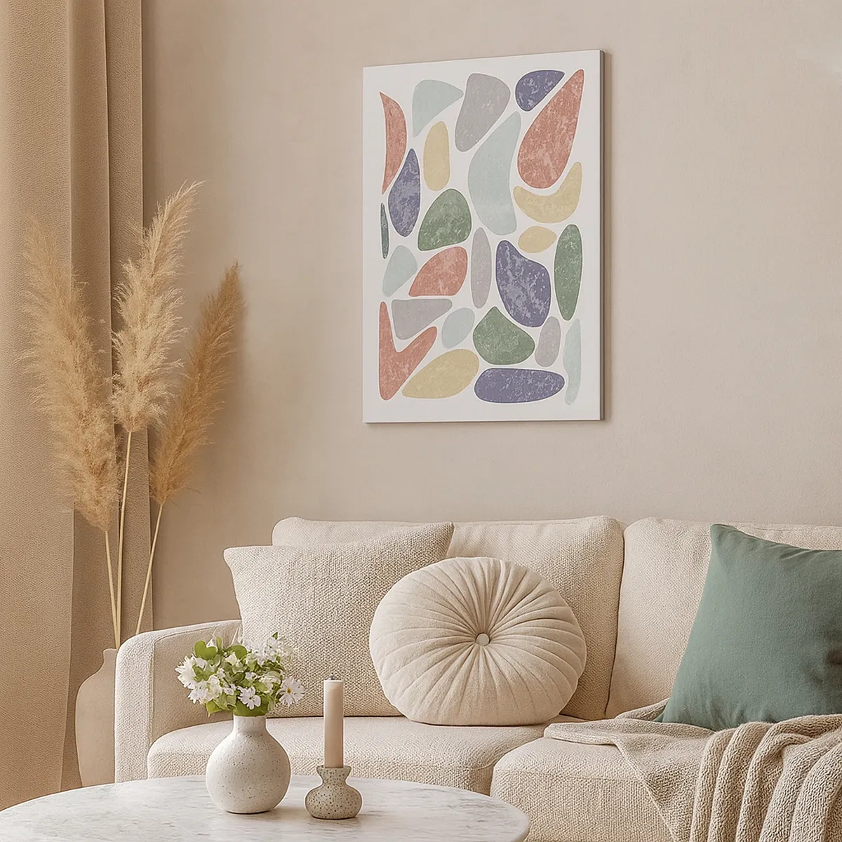 Tablou pe pânză - Un mozaic de culori pudrate - 50x70 cm