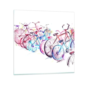 Tablou pe sticlă - Reuniunea clubului Antymoto - 30x30 cm