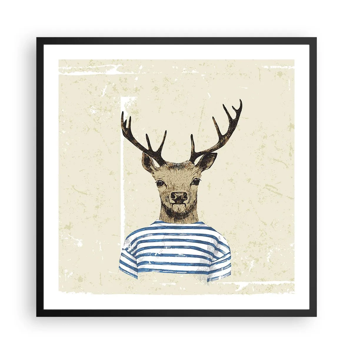 Poster în ramă neagră - Pentru că îmi plac cămășile cu dungi! - 60x60 cm