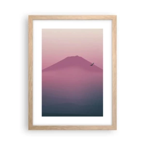 Poster în ramă de stejar deschis - Călători deasupra norilor - 30x40 cm