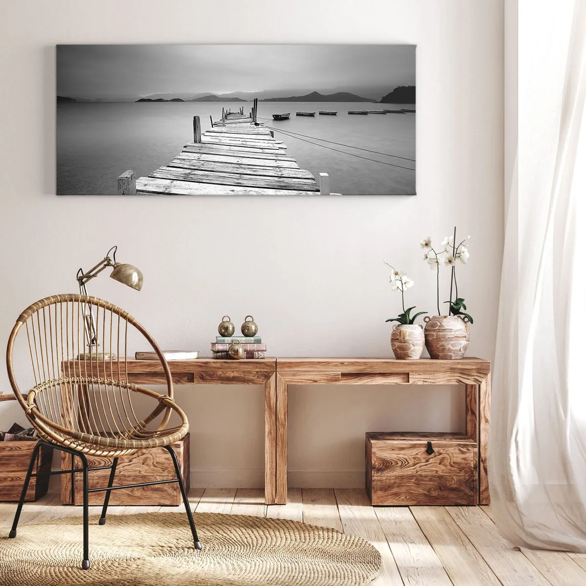 Tablou pe pânză - Dincolo de munți, dincolo de mări - 100x40 cm