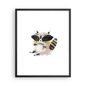 Poster în ramă neagră - Prietenul meu ratonul - 40x50 cm