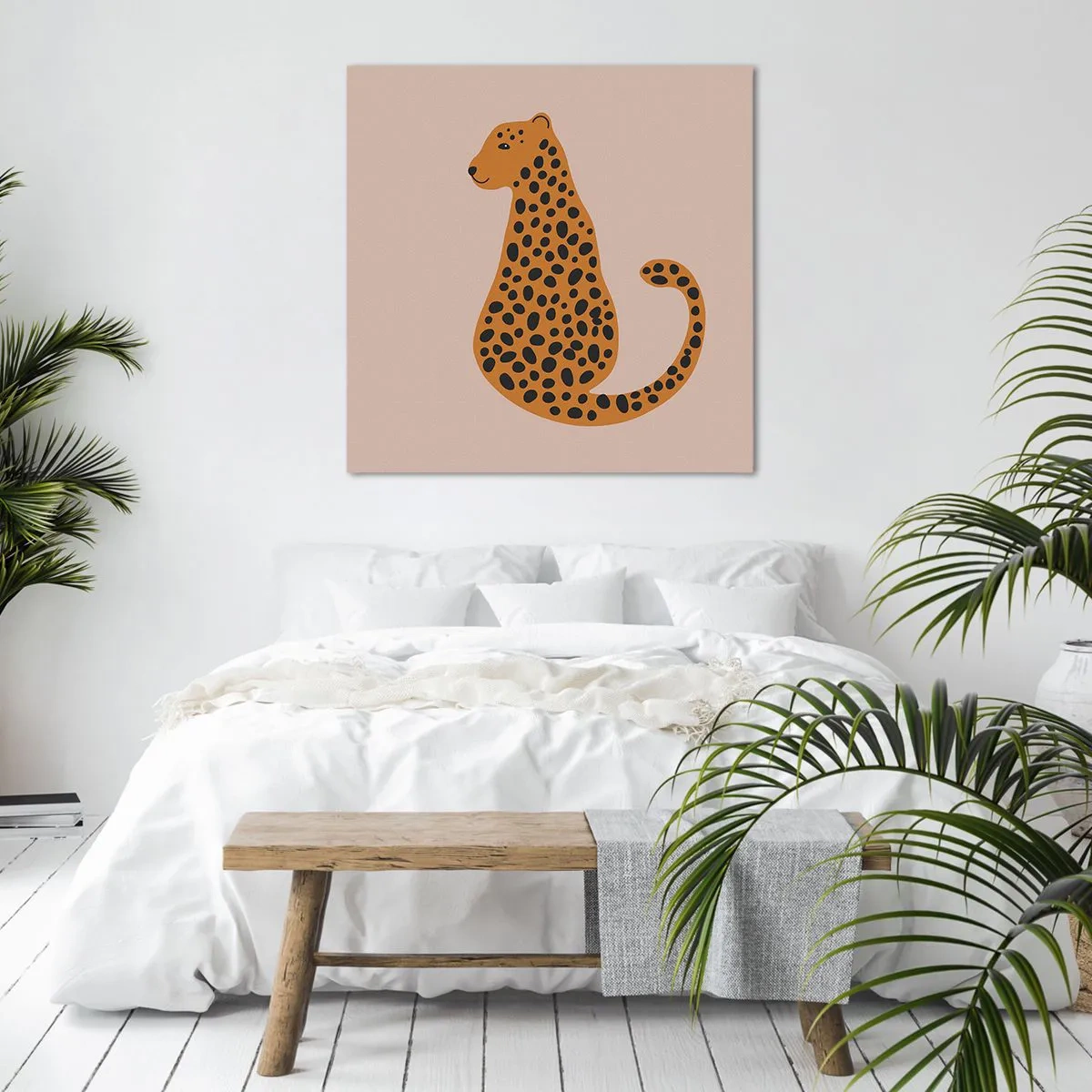 Tablou pe pânză - Modelul leopard este tot timpul la modă - 50x50 cm