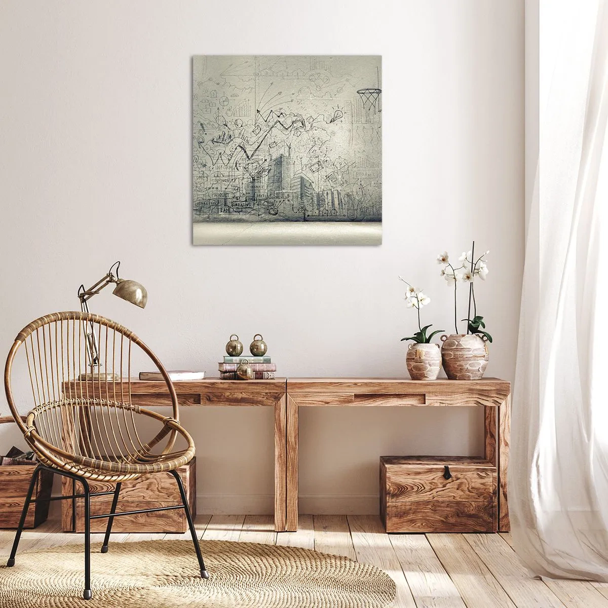 Tablou pe pânză - Minunata mea viață de oraș - 40x40 cm