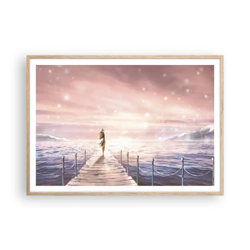 Poster în ramă de stejar deschis - În lumina unui vis - 100x70 cm