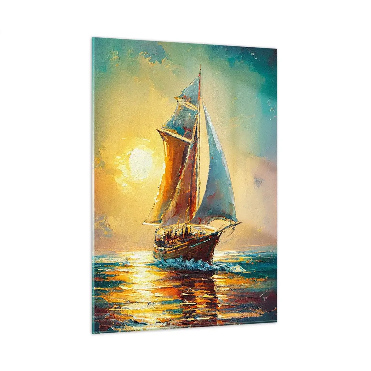 Tablou pe sticlă - Pânzele umflate de vânt - 50x70 cm
