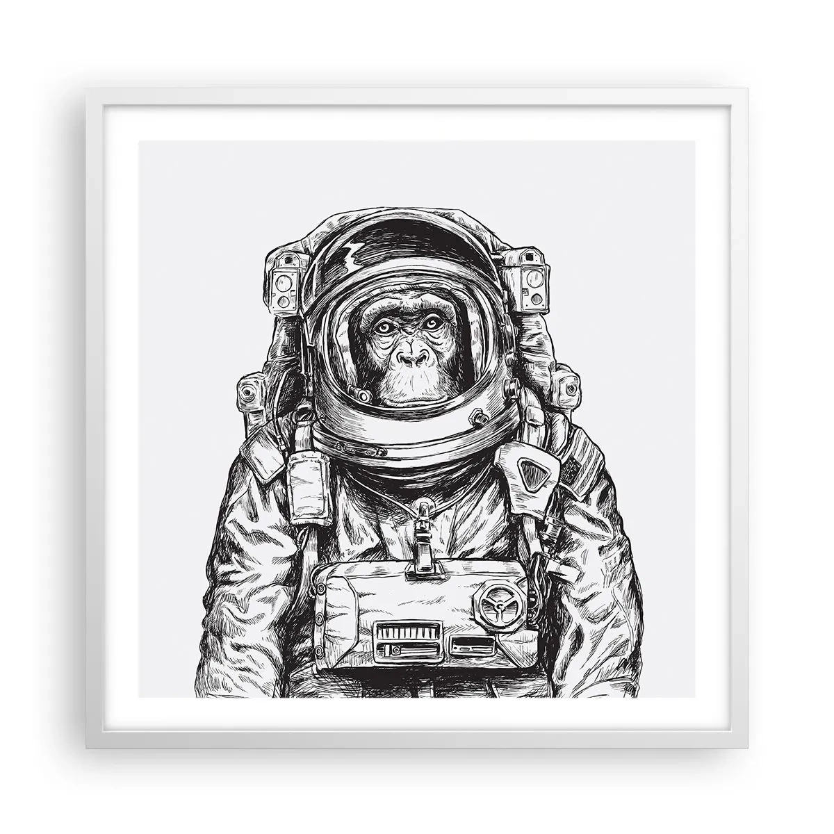 Poster în ramă albă - Evoluție alternativă - 60x60 cm