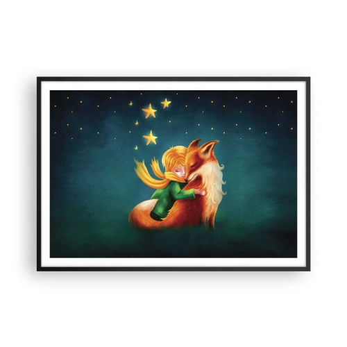Poster în ramă neagră - Micul Prinț - 100x70 cm
