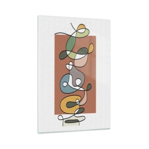 Tablou pe sticlă - Abstracție: un dans colorat - 70x100 cm