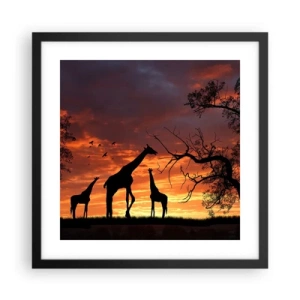 Poster în ramă neagră - O mică cină cu cei dragi - 40x40 cm