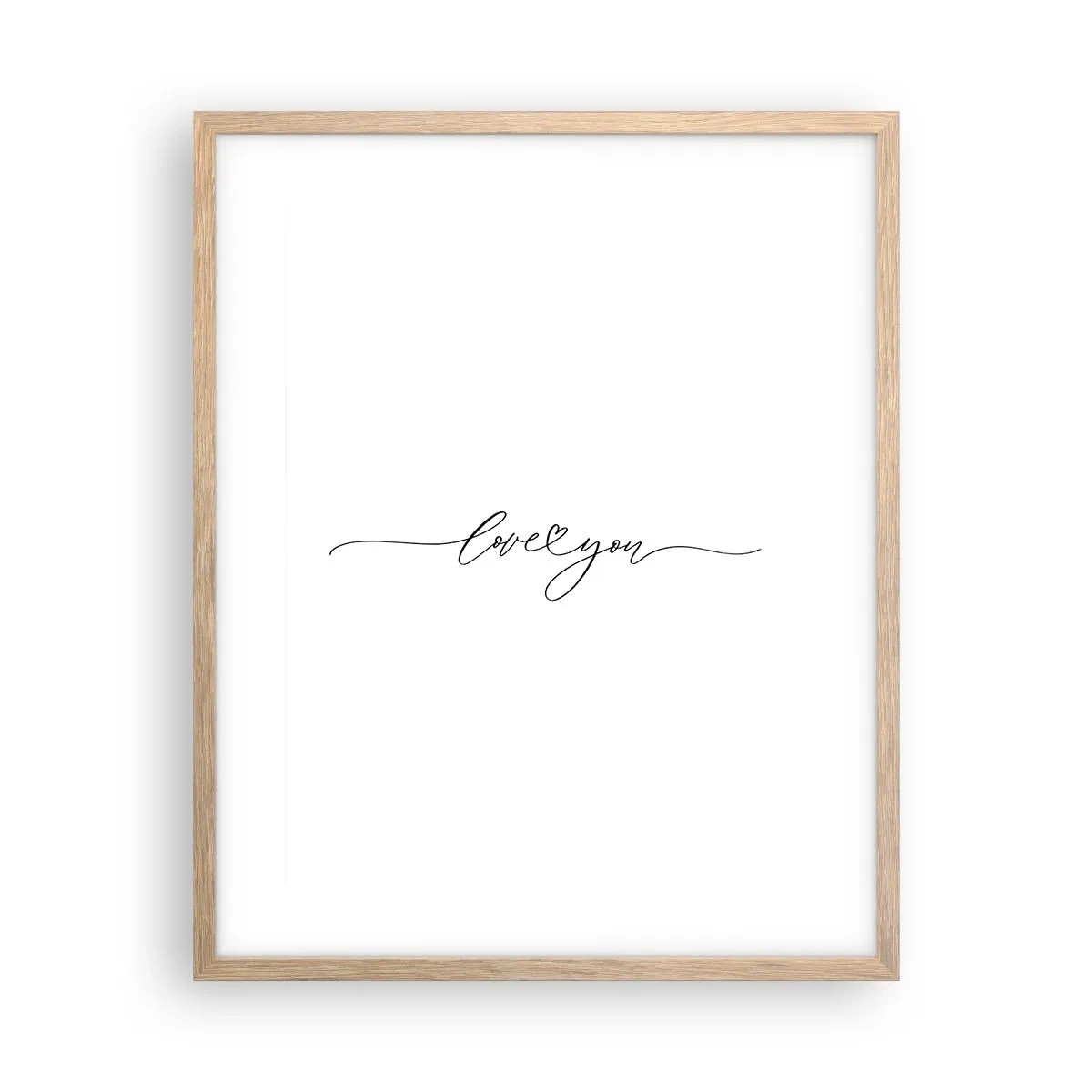 Poster în ramă de stejar deschis - Negru pe alb - 40x50 cm