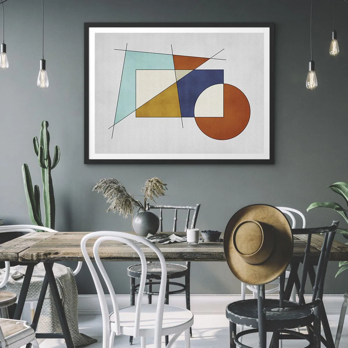 Poster în ramă neagră - Abstracție: distracție modernistă - 70x50 cm
