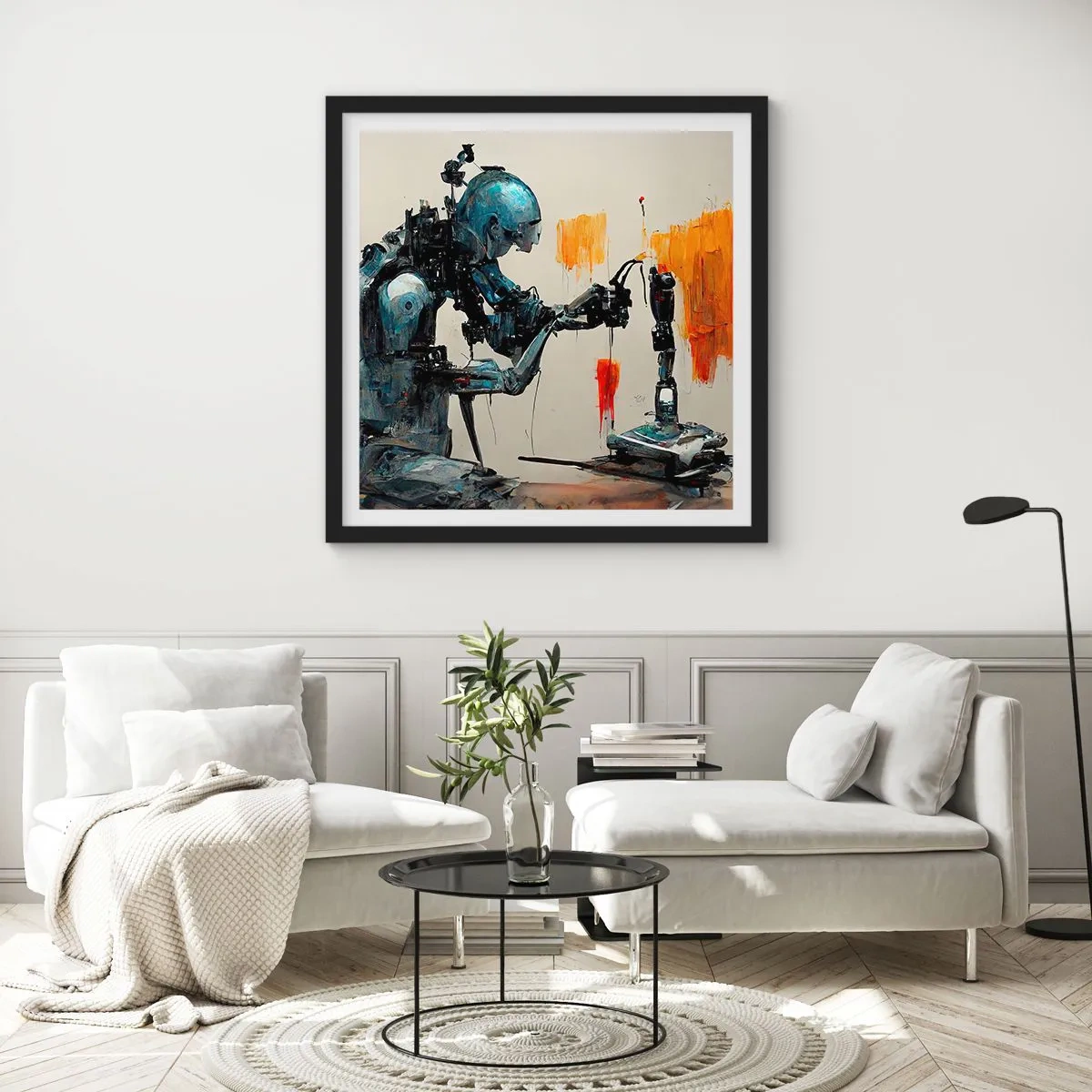 Poster în ramă neagră - Vine ziua de mâine..... - 60x60 cm