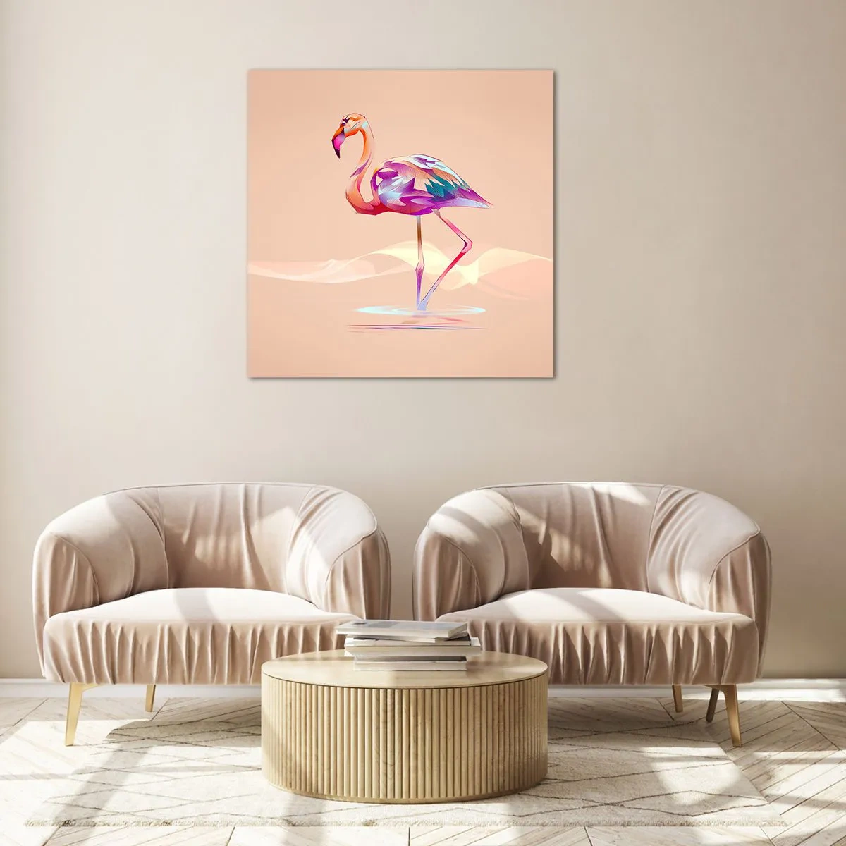 Tablou pe sticlă - Pasăre de emoție bună - 60x60 cm