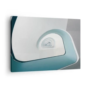 Tablou pe pânză Canvas - Arhitectură minimalistă cu linii rotunjite - 70x50cm - Până la fundul albastrului - Decorațiune modernă pentru perete pentru living și dormitor ARTTOR