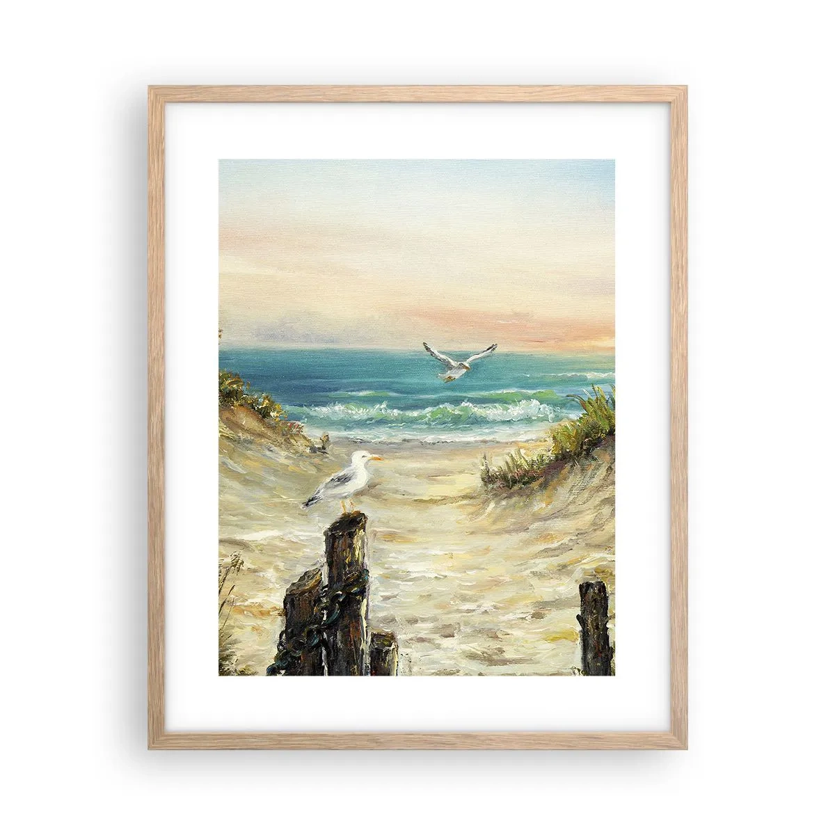 Poster în ramă de stejar deschis - Retragere fără vânt - 40x50 cm
