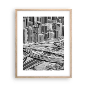Poster în ramă de stejar deschis - Dubai - orașul imposibil - 40x50 cm