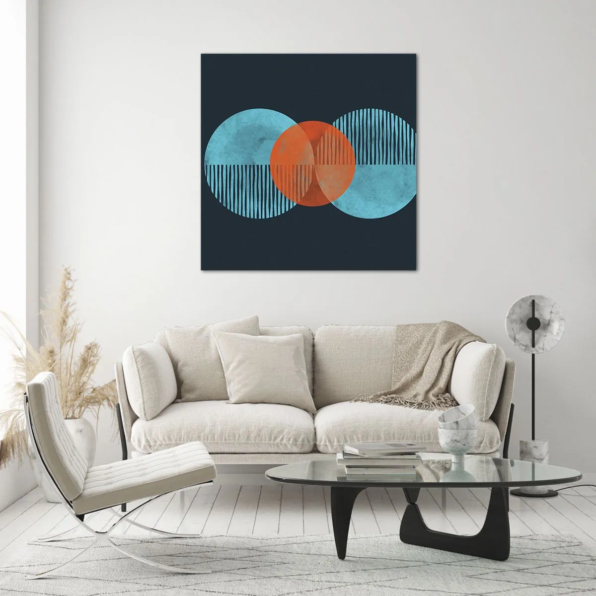 Tablou pe sticlă - Compoziție simetrică - 50x50 cm